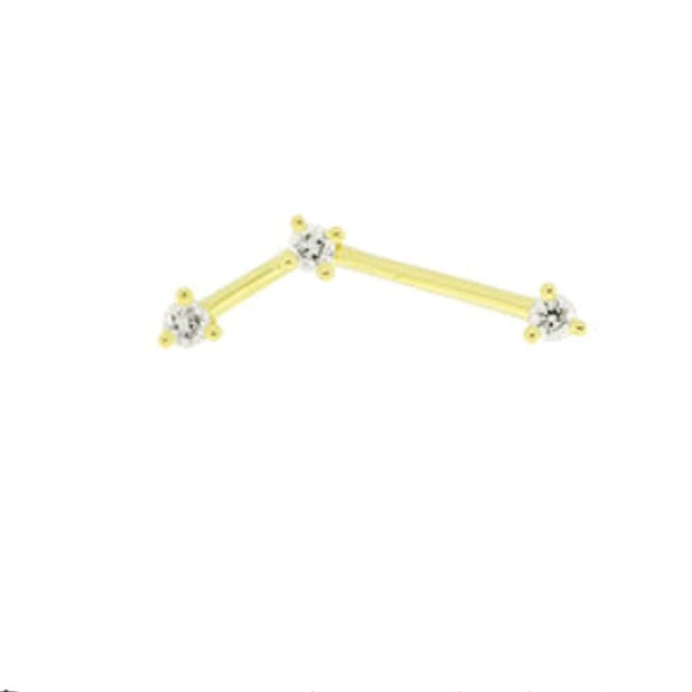 Modern Mood Threadless astera 3 with diamonds in yellow gold